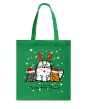 Load image into Gallery viewer, Merry Fluffmas Cute Cats Gift For Cat Lovers Basketweave Tote Bag