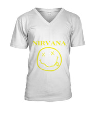 Load image into Gallery viewer, Nirvana Mashup T-Shirts Guys V-Neck