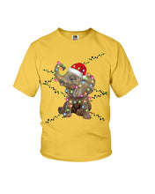 Load image into Gallery viewer, Elephant Color Light Christmas Gift Tee Youth Tee