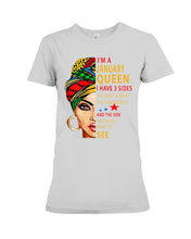 Load image into Gallery viewer, January Queen 3 Sides Horoscopes T-Shirt Ladies Tee