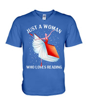 Load image into Gallery viewer, Just A Woman Loves Dancing And Reading Books Guys V-Neck