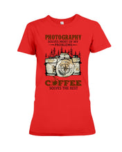 Load image into Gallery viewer, Solve Most Problems Camera Map Photography T-Shirt Ladies Tee
