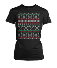 Load image into Gallery viewer, Funny Ugly Christmas Sweater Lacrosse Ladies Tee