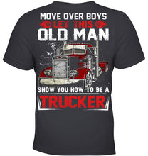 Load image into Gallery viewer, Old Trucker Move Over Boys Black T-Shirt Youth Tee