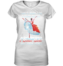 Load image into Gallery viewer, Girl Loves Reading Book And Dance Ballet Gift For Girls T-Shirt Ladies V-Neck