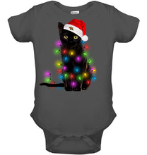 Load image into Gallery viewer, Cat Merry And Bright New Baby Onesie