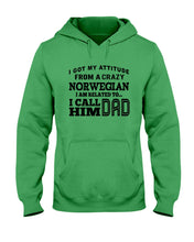 Load image into Gallery viewer, Attitude From Crazy Norwegian Dad Norway Love T-Shirt For Dad Hoodie