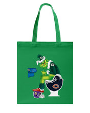 Load image into Gallery viewer, Grinch Green Bay Packers Funny Tee Basketweave Tote Bag