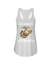 Load image into Gallery viewer, Camp Pendleton Earned Black T-Shirt Ladies Flowy Tank