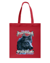 Load image into Gallery viewer, Wolf Lovers Trending Quote Tee Basketweave Tote Bag