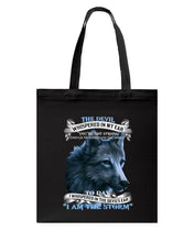 Load image into Gallery viewer, Wolf Lovers Trending Quote Tee Basketweave Tote Bag