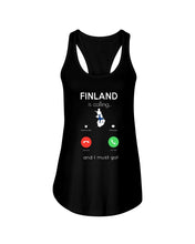 Load image into Gallery viewer, Finland Is Calling Funny Elf Christmas T-Shirt Ladies Flowy Tank