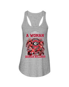 A Woman Loves Georgia Bulldogs Custom Tee Ladies Flowy Tank