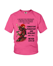 Load image into Gallery viewer, Samurai Consistent Persistent Resilient Quote T-Shirt Youth Tee