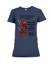 Load image into Gallery viewer, Samurai Consistent Persistent Resilient Quote T-Shirt Ladies Tee