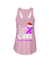Load image into Gallery viewer, Epilepsy Awareness - My Christmas Wish Is A Cure Ladies Flowy Tank
