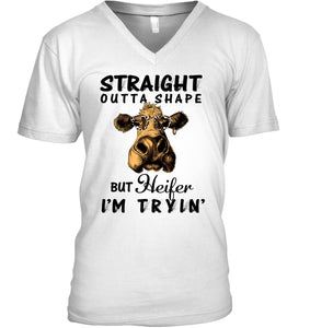 But Heifer I Am Trying For Cow Lovers Shirt Guys V-Neck