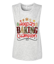 Load image into Gallery viewer, Holiday Baking Champion Christmas Custom Design Tshirt Ladies Flowy Tank