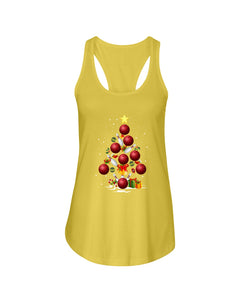 Bowling   Bowling Christmas Tree Christmas T-Shirt Ladies Flowy Tank