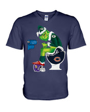 Load image into Gallery viewer, Grinch Green Bay Packers Funny Tee Guys V-Neck