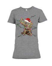 Load image into Gallery viewer, Elephant Color Light Christmas Gift Tee Ladies Tee