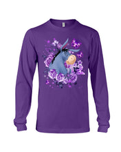 Load image into Gallery viewer, Donkey Loves Purple Flowers Custom T-Shirt Unisex Long Sleeve