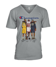 Load image into Gallery viewer, Nba Legends Michael Jordan Lebron James Kobe Bryant Champion T-Shirt Guys V-Neck