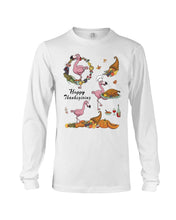 Load image into Gallery viewer, Flamingo Happy Thanksgiving Unisex Long Sleeve