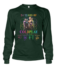 Load image into Gallery viewer, 24 Years Of Coldplay Black T-Shirt Unisex Long Sleeve