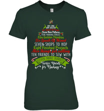 Load image into Gallery viewer, Christmas Tree Eleven Fabric Bundles T-Shirt Ladies Tee