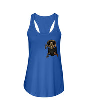 Load image into Gallery viewer, Scary Skeleton In Pocket Ladies Flowy Tank