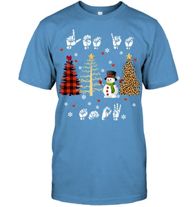 Let It Snow Christmas Snowman Asl Gift Tee Guys Tee