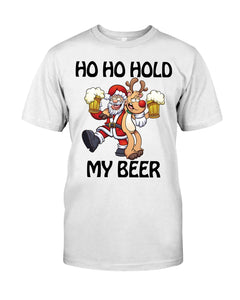 Santa Claus Funny Hold My Bear Christmas Gift For Friends Guys Tee