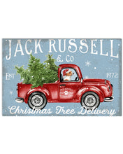 Load image into Gallery viewer, Jack Russell On Red Chirstmas Truck Horizontal Poster