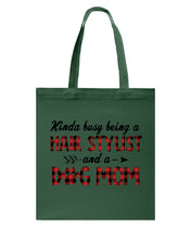 Load image into Gallery viewer, Hair Stylist And Dog Mom Gift For Dog Lovers Funny T-Shirt Basketweave Tote Bag