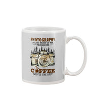 Load image into Gallery viewer, Solve Most Problems Camera Map Photography T-Shirt Mug