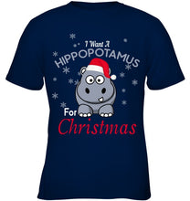 Load image into Gallery viewer, I Want A Hippopotamus For Christmas Shirt Youth Tee