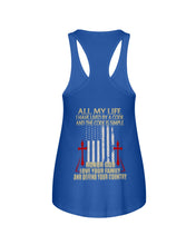 Load image into Gallery viewer, Lived By A Code Back Side T-Shirt Ladies Flowy Tank