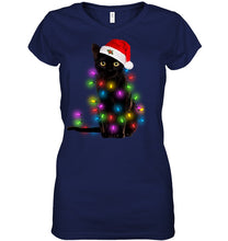 Load image into Gallery viewer, Cat Merry And Bright New Ladies V-Neck