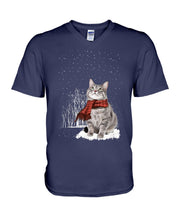 Load image into Gallery viewer, Cute Cat Christmas Gift For Cat Lovers Custom T-Shirt Guys V-Neck