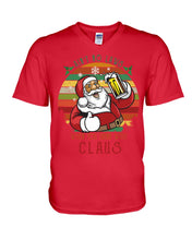 Load image into Gallery viewer, Santa Claus Beer Gift For Christmas Black T-Shirt Guys V-Neck