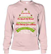 Load image into Gallery viewer, Christmas Tree Eleven Fabric Bundles T-Shirt Unisex Long Sleeve