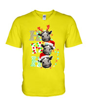 Load image into Gallery viewer, Funny Cows Ho Ho Ho Christmas Gift For Cow Lovers Guys V-Neck