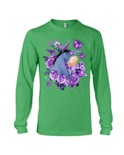 Load image into Gallery viewer, Donkey Loves Purple Flowers Custom T-Shirt Unisex Long Sleeve