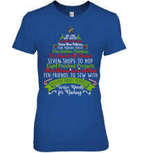 Load image into Gallery viewer, Christmas Tree Eleven Fabric Bundles T-Shirt Ladies Tee