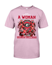 Load image into Gallery viewer, A Woman Loves Georgia Bulldogs Custom Tee Guys Tee