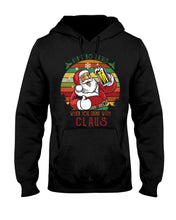Load image into Gallery viewer, Santa Claus Beer Gift For Christmas Black T-Shirt Hoodie
