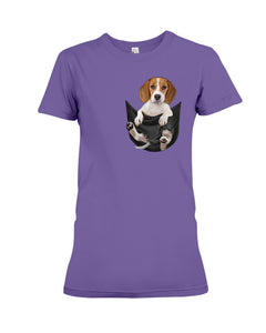 Beagle In The Pocket Funny T-Shirt Ladies Tee