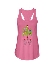 Load image into Gallery viewer, Merry Christmas Funny Dancing Skeleton Ladies Flowy Tank