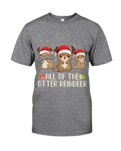 Load image into Gallery viewer, Merry Ottermas All Of The Otter Reindeer Black T-Shirt Sweatshirt